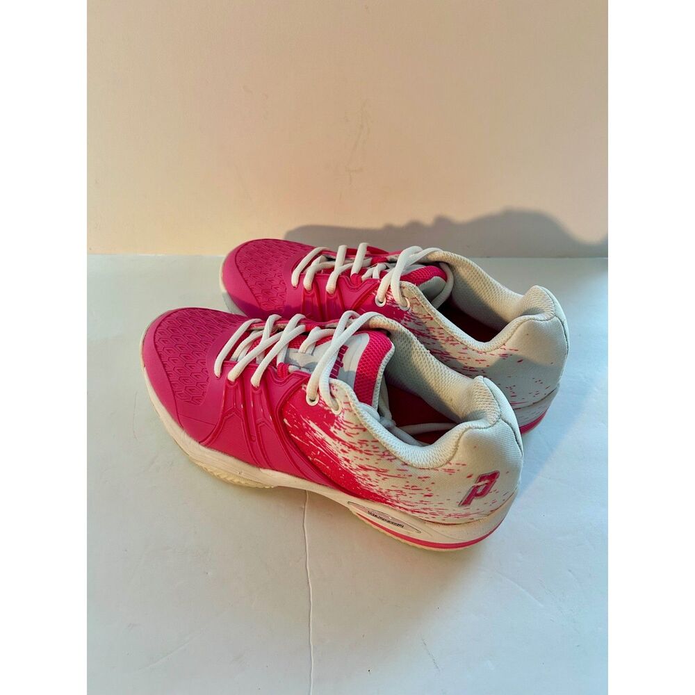 Prince Warrior Lite Tennis Shoes for Clay court, Women's size 8, Pink and white